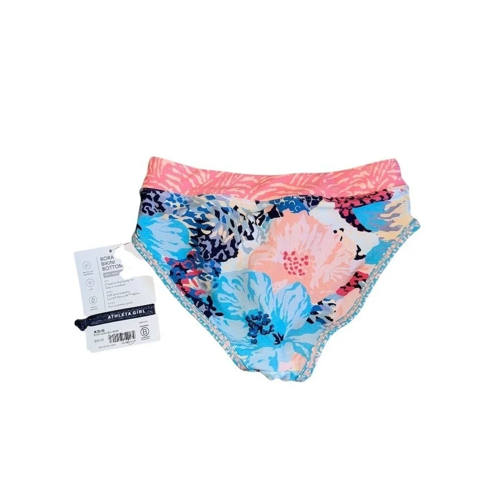 Athleta Girl Bora Bora Bikini Bottom Girls XS Multicolor Floral Print UPF resort